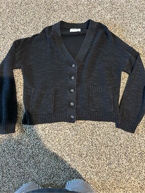 Old Navy Black V-Neck Button Cardigan Sweater